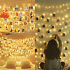 LED Photo Clip Light Chains for Room 100 LED 10 m Picture Frame Decoration for Indoor Home Christmas Wedding Bedroom (With 50 Wooden Pegs 20 Nails)