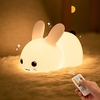 LED Rabbit Night Light Cute Silicone Touch Remote Dimmable Animal Cartoon NightlightsUSB Rechargeable Child Companion Sleep Light Baby Bedside Bedroom Toy Gift Desk Lamp miniinthebox