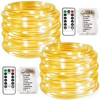 LED Rope Lights Outdoor String Lights Battery Powered with Remote Control 8 Modes 400-200-100LED Color Changing Waterproof LED String Lights Fairy Lights for Christmas Party Camping Decorati miniinthebox