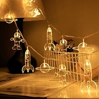 LED Space Astronaut String Lights Battery or USB Operation 1.5M 3M 6M Rocket Planet LED Fairy String Light Children