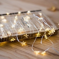 LED Star Lights 2M 5M Silver Wire Fairy String Lights Christmas Gift Holiday Decoration Light for Christmas New Year