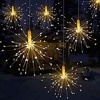 LED Starburst Twinkle Lights DIY Outdoor Waterproof Fairy String Lights 8 Modes with Remote Control for Wedding Party Christmas Bedroom Decor 4Packs 2Packs 1Pack miniinthebox