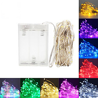 LED String Lights 5m 50 Leds Silver Wire Garland Home Christmas Wedding Party Decoration Powered By AA Battery Fairy Light miniinthebox