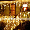 LED String Lights 6Mx3M 600LED 3Mx3M 300LED 4M 96LED Christmas Garland Light Droop LED Curtain Icicle String Lights Garden Mall Eaves Home Christmas Decorating Fairy Lights