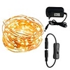 LED String Lights Outdoor String Lights 10M 100 LEDs Waterproof Decorative Lights for Bedroom Patio Party 12V 3A Power Plug Adapter Connector Inline Onoff Switch