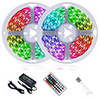 LED Strip Lights 32.8ft 10M RGB with 44 Keys IR Remote Controller and 100-240V Adapter Color Changing 600LEDs SMD 2835 SMD 5050 Tiktok Lights for Home Bedroom Kitchen TV Back Lights DIY Decor