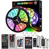 LED Strip Lights NEW Bluetooth Hidden Controller Waterproof DIY Color changing 5050 RGB 300LEDs light strip kit with Remote and Hidden Controller Easy Installation for TV backlightRoom and Bedroom