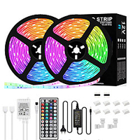 LED Strip Lights RGB 16.4ft 32.8ft LED Light Strip Set Kit Bright 5050 LEDs 20 Colors with Remote Control for Home Kitchen TV Party Bedroom Bar Christmas Home Decor miniinthebox