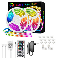 LED Strip Lights RGB 65.6ft -20M 32.8ft-10M Tape Light SMD5050 LED Strips with Remote Controller with 44 Keys IR Remote and 12V Power Supply Flexible Color Changing Apply to BedroomTV Party miniinthebox