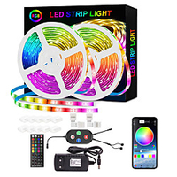 LED Strip Lights Smart RGB Strip 20M 10M Music Sync 5050 65.6ft and 32.8ft Color Changing Strips Bluetooth APP Control with Remote for Bedroom Room TV Party and 12V Power Supply and Mounting Bracket miniinthebox