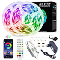 LED Strip Lights Waterproof RGB Strips10M SMD2835 Music Sync Color Changing Bluetooth Controller 24Key Remote Control Decoration for Home TV Party - APP Controlled