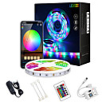 LED Strip Lights WIFI 32.8ft 10m App Intelligent WIFI Control 5050 RGB (1x10m)LED Soft Strip Light with IR 24 Key Controller for DIY Home Lighting