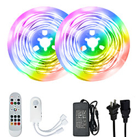 LED Strip RGBW Lights 5m 25m 3x5m 45m 5050 SMD 600 Leds 10mm Strip Fexible Light Led Tape waterproof DC 12V 600leds with Music Human body induction Controller 22key IR Remote Controller Kit miniinthebox
