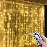 LED Window Curtain String Lights 3x3m Wedding Decoration 300 LEDs with 8 Lighting Modes Christmas Fairy Lights Home Décor Lights for Wedding Bedroom Party Garden Patio miniinthebox