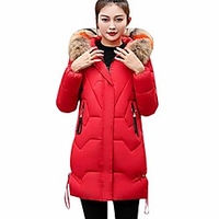 lelili women winter warm long thick coat long sleeve faux fur hood zip up button down overcoat parka with pockets miniinthebox