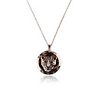 Leopard Head Pendant Long Necklace