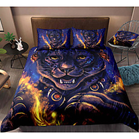 Leopard Print 3-Piece Duvet Cover Set Hotel Bedding Sets Comforter Cover with Soft Lightweight Microfiber,  Include 1 Duvet Cover,  2 Pillowcases for Double/Queen/King(1 Pillowcase for Twin/Single)