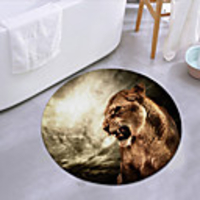 Leopard Round Mat Carpet Door Mat Bedroom Living Room Carpet Study Room Carpet Kitchen Bathroom Anti-slip Mat