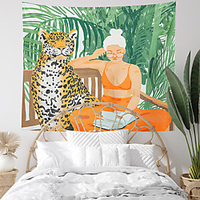Leopard Women Balcony Wall Tapestry Art Decor Blanket Curtain Hanging Home Bedroom Living Room Decoration Polyester Modern miniinthebox