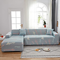 Letter 1-Piece Sofa Cover Couch Cover Furniture Protector Soft Stretch Sofa Slipcover Spandex Jacquard Fabric Super Fit for 1~4 Cushion Couch and L Shape Sofa, Easy to Install(1 Free Cushion Cover)