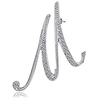 letter brooch pins initial rhinestone brooch for women crafts silvery m miniinthebox