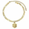letter charm anklet fashion jewelry for women girls alphabet initial letter v anklet stainless steel figaro link chain bracelet length adjustable