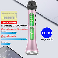 Lewinner-Professional Karaoke Microphone Portable Wireless Bluetooth Speaker for iphone phone Handheld Dynamic Microphone