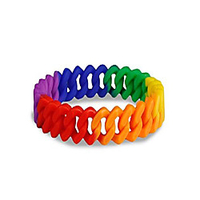 lgbtq - rainbow chain link bracelet - support lgbtq cause (1 bracelet)