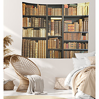 Library Book Shelf Wall Tapestry Art Decor Blanket Curtain Hanging Home Bedroom Living Room Decoration Polyester miniinthebox