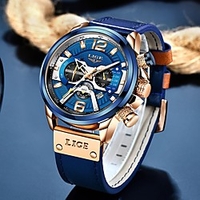 LIGE Quartz Watch Steel Band Watches for Men