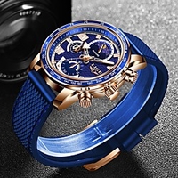 LIGE Quartz Watch Steel Band Watches for Men