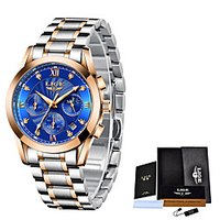 LIGE Quartz Watch Steel Band Watches for Men
