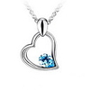 Light Blue Shining Crystal And Platinum Plated Alloy Pendant Necklace