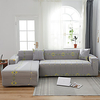 Light Grey Print Dustproof All-powerful Slipcovers Stretch L Shape Sofa Cover Super Soft Fabric Couch Cover Sofa Furniture Protector with One Free Boster Case miniinthebox