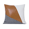 Light Luxury American Sofa Cushion Pillowcase Hotel Villa Model Room Square Pillow Houndstooth And Orange Faux Leather Pillow Cae
