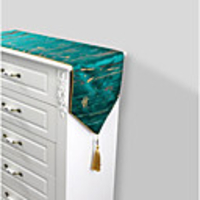 Light Luxury Green Golden Edge Table Runner High-end Fabric Home Decoration Table Bunting Cloth Home Coffee Table Desk Tablecloth