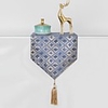 Light Luxury Home Furnishings Blue Small Grid Jacquard Dining Table Desk Model Room Soft Decoration Hall Decoration Table Runner Tablecloth