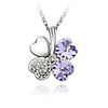 Light Purple Shining Crystal And Platinum Plated Alloy Pendant Necklace