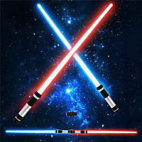 Light Up Saber 2 Pack Telescopic Extendable and Collapsable Laser Sword 2-in-1 LED Sound FX Light Up Sword for Kids Costumes Connects at Base to Become Double Bladed Saber Staff miniinthebox