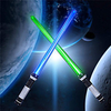 Light Up Saber 2-in-1 LED FX Double Laser Sword with Motion Sensor FX Sound Effect LED Double Lightsaber Retractable Suitable for Birthday Gifts Halloween Parties for Children miniinthebox