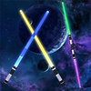 Light Up Saber LED Dueling Light Saber 2-in-1 Set Telescopic Extendable with Sound and Realistic Handle for Fighters and Halloween Party Stocking Idea Xmas Presents miniinthebox