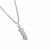 lil peep necklace stainless steel rapper pendant for young singer fans (silver)