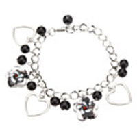 Lily Shape Coloured Glaze with Glass Bead Bracelet
