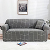 Line Print 1-Piece Sofa Cover Couch Cover Furniture Protector Soft Stretch Slipcover Spandex Jacquard Fabric Super Fit for 1~4 Cushion Couch and L Shape Sofa, Easy to Install(1 Free Cushion Cover)