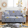 Line Print 1-Piece Sofa Cover Couch Cover Furniture Protector Soft Stretch Slipcover Spandex Jacquard Fabric Super Fit for 1~4 Cushion Couch and L Shape Sofa, Easy to Install(1 Free Cushion Cover)