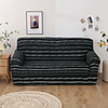 Line Print 1-Piece Sofa Cover Couch Cover Furniture Protector Soft Stretch Slipcover Spandex Jacquard Fabric Super Fit for 1~4 Cushion Couch and L Shape Sofa, Easy to Install(1 Free Cushion Cover)