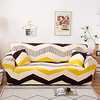 Line Print 1-Piece Sofa Cover Couch Cover Furniture Protector Soft Stretch Slipcover Spandex Jacquard Fabric Super Fit for 1~4 Cushion Couch and L Shape Sofa, Easy to Install(1 Free Cushion Cover