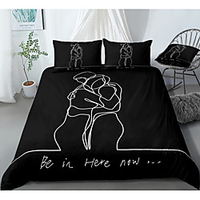 Lines Print 3-Piece Duvet Cover Set Hotel Bedding Sets Comforter Cover with Soft Lightweight Microfiber For Holiday Decoration(Include 1 Duvet Cover and 1or 2 Pillowcases)