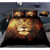 lion print 3-piece duvet cover set hotel bedding sets comforter cover with soft lightweight microfiber,  include 1 duvet cover,  2 pillowcases for double/queen/king(1 pillowcase for twin/single)