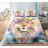 lion print 3-piece duvet cover set hotel bedding sets comforter cover with soft lightweight microfiber,  include 1 duvet cover,  2 pillowcases for double/queen/king(1 pillowcase for twin/single)